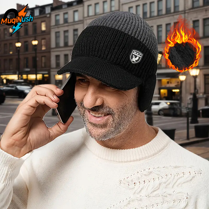 Cycling Gear For Cold Weather - Gorro de Inverno MuqiNush com Protetores