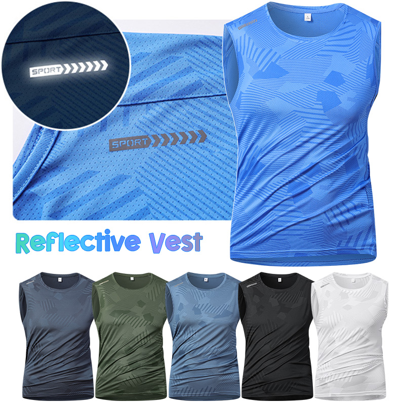 Reflective Cycling Vest - Colete Refletivo Masculino para Corrida, Verão,