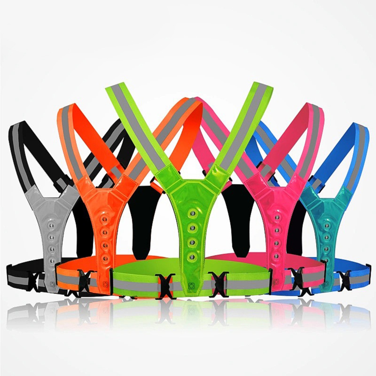 Cycling Gear Pas - Colete de segurança LED ajustável para