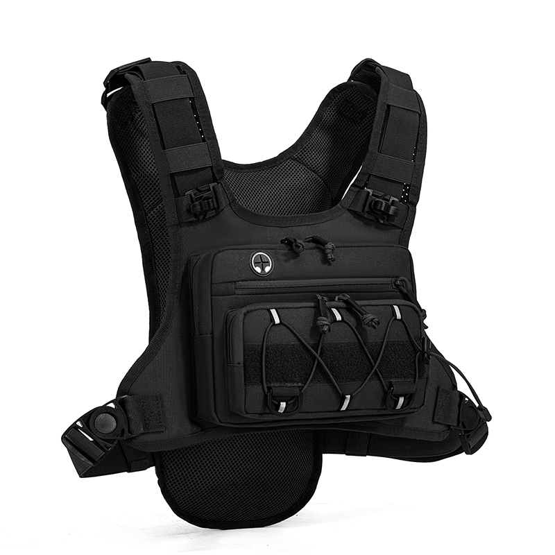Reflective Cycling Vest - Colete Tático de Peito com Mochila