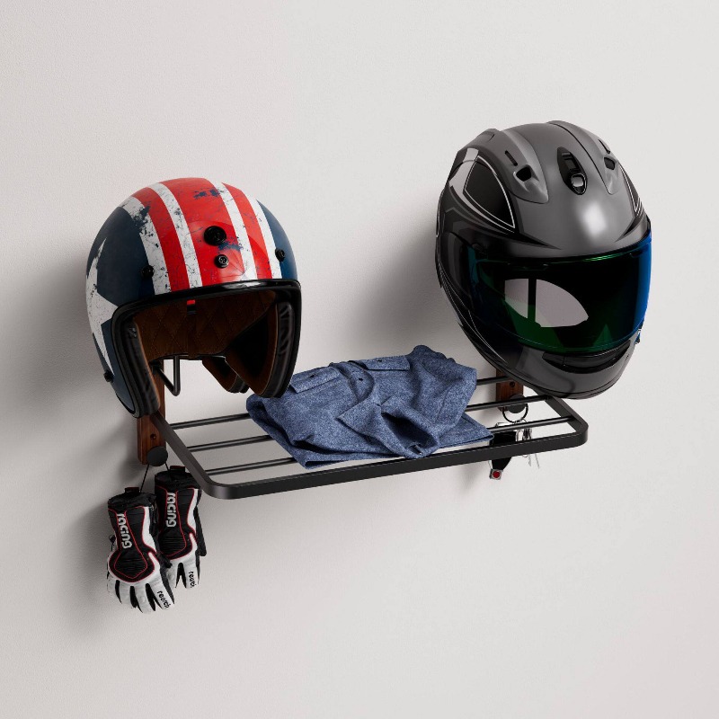 Cycling Gear Wall Storage - Suporte Multifuncional de Parede para Capacete,