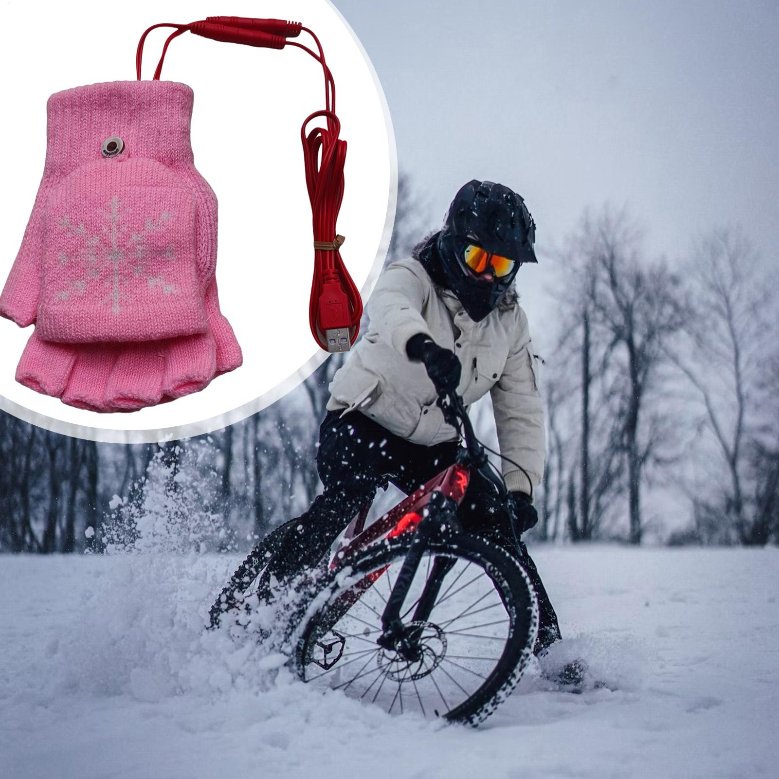 Luvas aquecidas sem dedos usb  - Cycling Gear For Cold Weather avaliação e preço