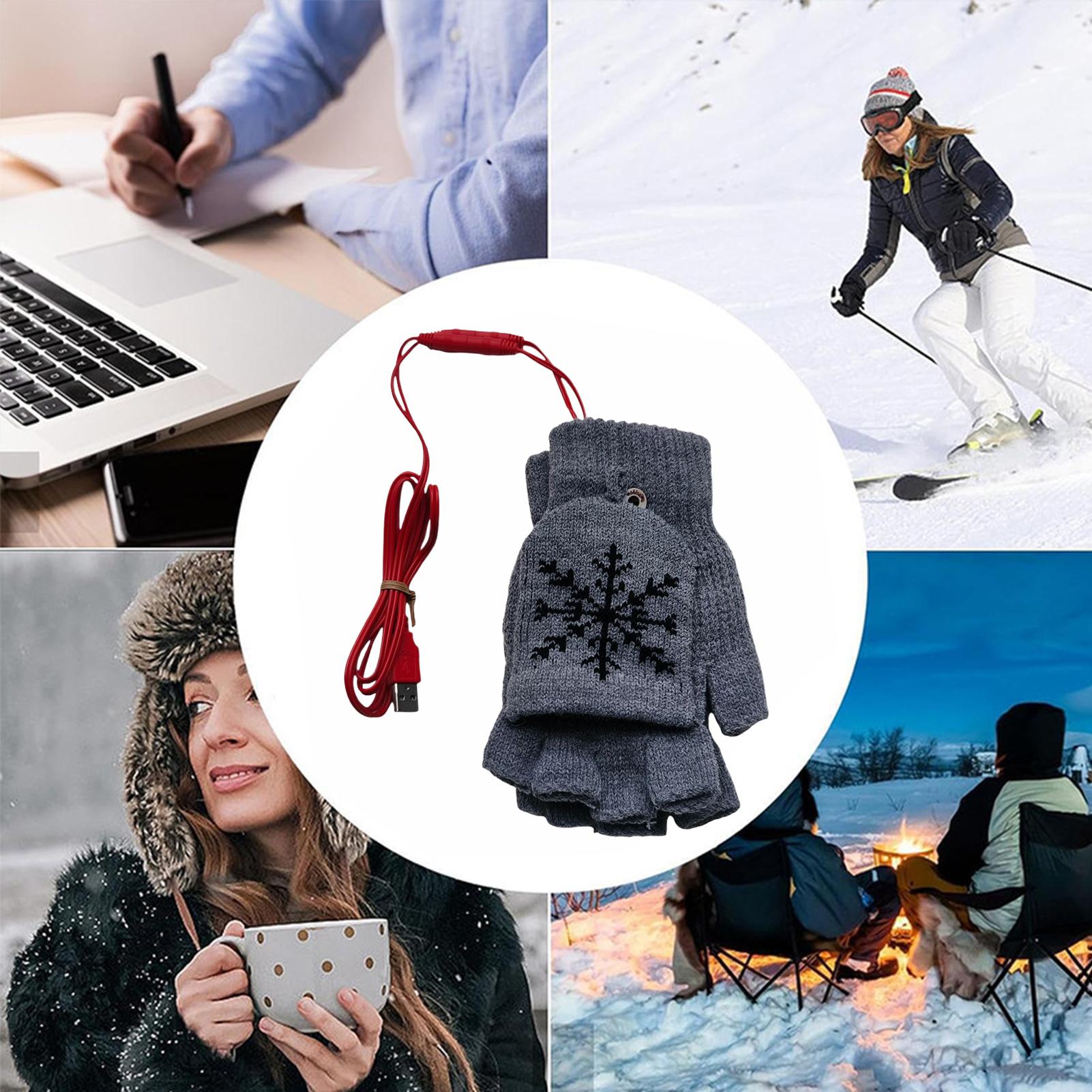 Luvas aquecidas sem dedos usb  - Cycling Gear For Cold Weather avaliação e preço